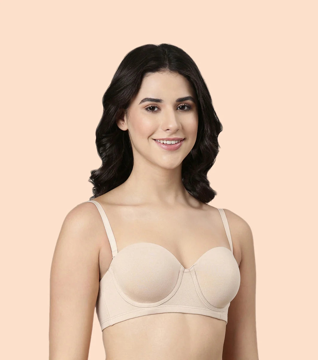 High Coverage Cotton Strapless Bra For No Spill Coverage  High Coverage Cotton Strapless Bra For No Spill Coverage