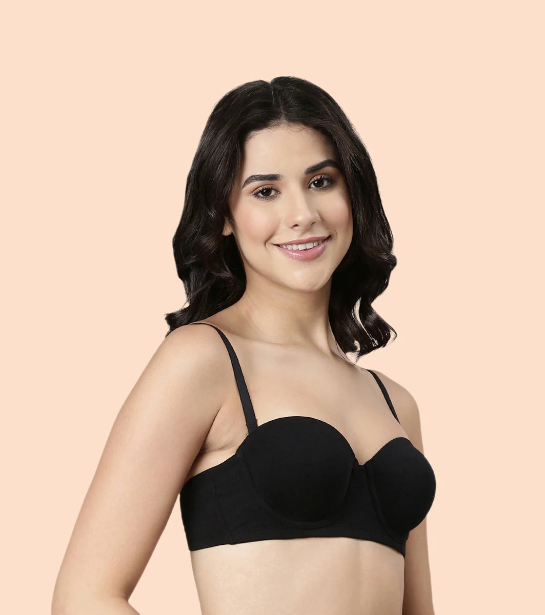 High Coverage Cotton Strapless Bra For No Spill Coverage  High Coverage Cotton Strapless Bra For No Spill Coverage