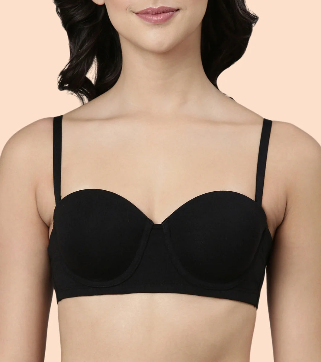 High Coverage Cotton Strapless Bra For No Spill Coverage  High Coverage Cotton Strapless Bra For No Spill Coverage