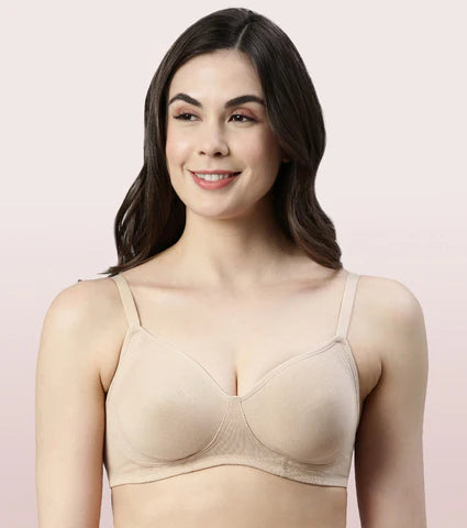 Side Support Shaper Stretch Cotton  Bra For Women- High Coverage, Non Padded And Wirefree - Pale Skin  Side Support Shaper Stretch Cotton  Bra For Women- High Coverage, Non Padded And Wirefree - Pale Skin