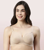 Side Support Shaper Stretch Cotton  Bra For Women- High Coverage, Non Padded And Wirefree - Pale Skin  Side Support Shaper Stretch Cotton  Bra For Women- High Coverage, Non Padded And Wirefree - Pale Skin