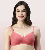 Litmee Fab-Cool  Side Support Shaper Stretch Cotton  Bra For Women- High Coverage, Non Padded And Wirefree - Tomato Melange  Litmee Fab-Cool  Side Support Shaper Stretch Cotton  Bra For Women- High Coverage, Non Padded And Wirefree - Tomato Melange