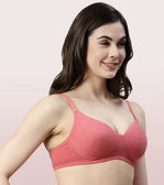 Litmee Fab-Cool  Side Support Shaper Stretch Cotton  Bra For Women- High Coverage, Non Padded And Wirefree - Tomato Melange  Litmee Fab-Cool  Side Support Shaper Stretch Cotton  Bra For Women- High Coverage, Non Padded And Wirefree - Tomato Melange