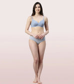Litmee -Side Support Shaper Stretch Cotton Everyday Bra For Women- High Coverage, Non Padded And Wirefree - Chambray Melange  Litmee -Side Support Shaper Stretch Cotton Everyday Bra For Women- High Coverage, Non Padded And Wirefree - Chambray Melange