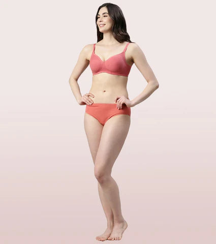 Litmee Fab-Cool  Side Support Shaper Stretch Cotton  Bra For Women- High Coverage, Non Padded And Wirefree - Tomato Melange  Litmee Fab-Cool  Side Support Shaper Stretch Cotton  Bra For Women- High Coverage, Non Padded And Wirefree - Tomato Melange