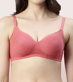 Litmee Fab-Cool  Side Support Shaper Stretch Cotton  Bra For Women- High Coverage, Non Padded And Wirefree - Tomato Melange  Litmee Fab-Cool  Side Support Shaper Stretch Cotton  Bra For Women- High Coverage, Non Padded And Wirefree - Tomato Melange