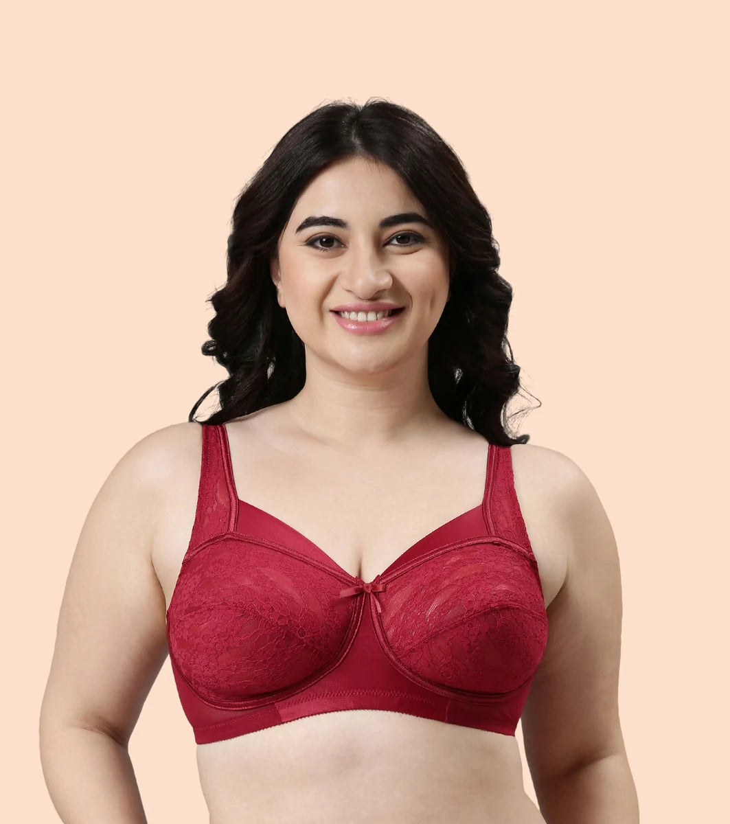 Full Support Classic Lace Lift Bra For Women - Non-Padded, Non-Wired, High Coverage Bra  Full Support Classic Lace Lift Bra For Women - Non-Padded, Non-Wired, High Coverage Bra