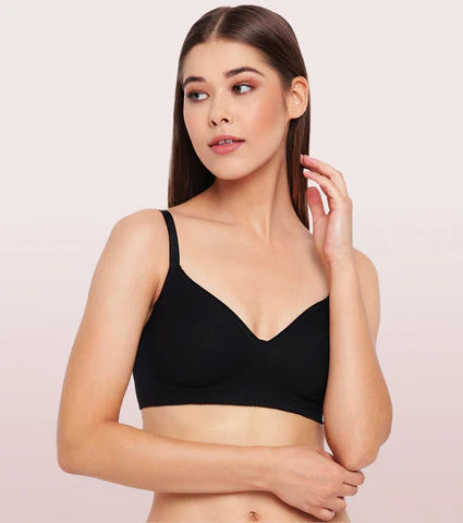 Litmee Fab-Cool Side Support Shaper Stretch Cotton  Bra For Women- High Coverage, Non Padded And Wirefree - Black  Litmee Fab-Cool Side Support Shaper Stretch Cotton  Bra For Women- High Coverage, Non Padded And Wirefree - Black