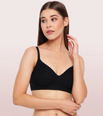 Litmee Fab-Cool Side Support Shaper Stretch Cotton  Bra For Women- High Coverage, Non Padded And Wirefree - Black  Litmee Fab-Cool Side Support Shaper Stretch Cotton  Bra For Women- High Coverage, Non Padded And Wirefree - Black
