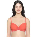 Balconette Wired Half Cup Everyday Wear Smooth Finish Fashion Bra - Orange Balconette Wired Half Cup Everyday Wear Smooth Finish Fashion Bra - Orange