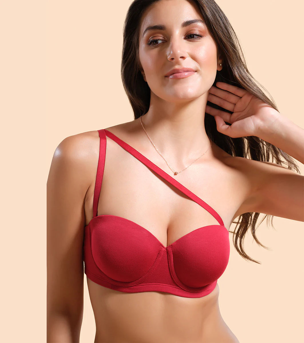 High Coverage Cotton Strapless Bra For No Spill Coverage  High Coverage Cotton Strapless Bra For No Spill Coverage