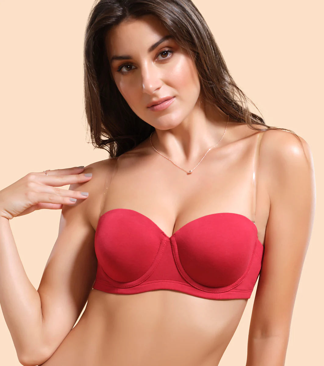 High Coverage Cotton Strapless Bra For No Spill Coverage  High Coverage Cotton Strapless Bra For No Spill Coverage