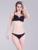 Coverage Padded Bra And Panty In Black Coverage Padded Bra And Panty In Black
