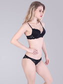 Coverage Padded Bra And Panty In Black Coverage Padded Bra And Panty In Black