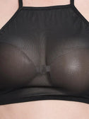 Black full coverage transparent bra - Litmee Black full coverage transparent bra - Litmee