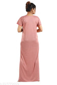 Menarik Embroidered Full Length Hosiery Cotton Nighty for Women  Menarik Embroidered Full Length Hosiery Cotton Nighty for Women