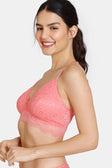 Coverage Slip On Bra Tea Rose- Designer Bra Coverage Slip On Bra Tea Rose- Designer Bra