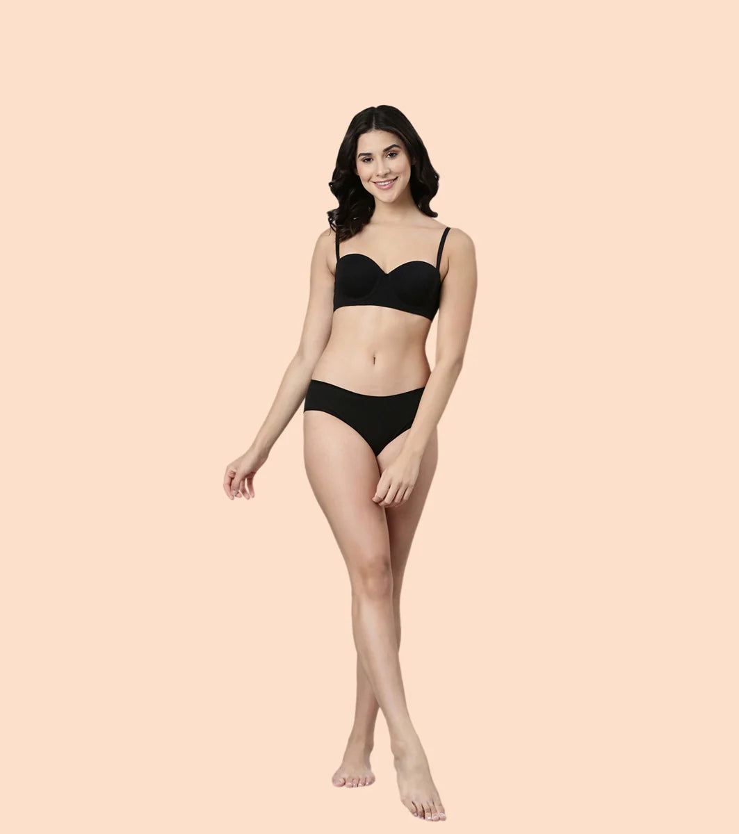 High Coverage Cotton Strapless Bra For No Spill Coverage