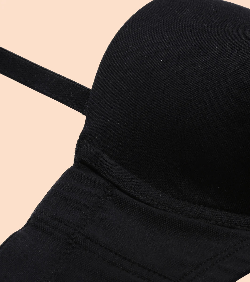 High Coverage Cotton Strapless Bra For No Spill Coverage