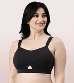 Cotton Full Support  BLACK Minimiser Bra For Women