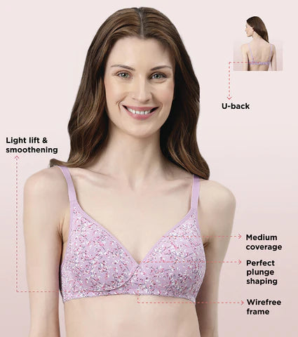 Cotton T-Shirt Bra For Everyday Comfort - Padded, Non-Wired Bra & Medium Coverage Bra : Litmee