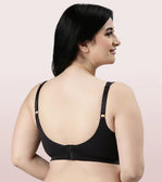 Cotton Full Support  BLACK Minimiser Bra For Women