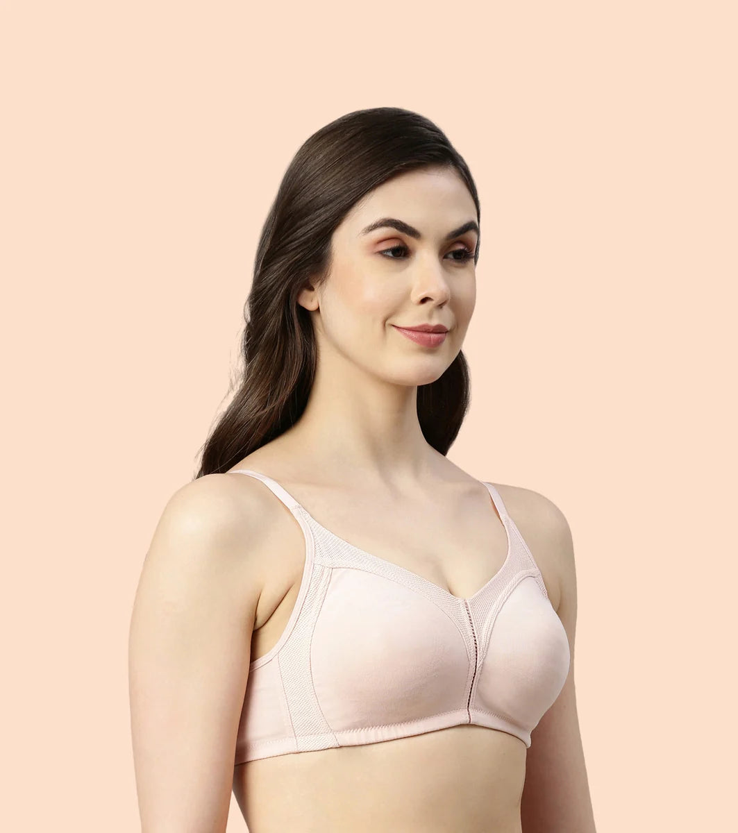 Full Support Stretch Cotton Bra for Women- Full Coverage, Non Padded and Wirefree