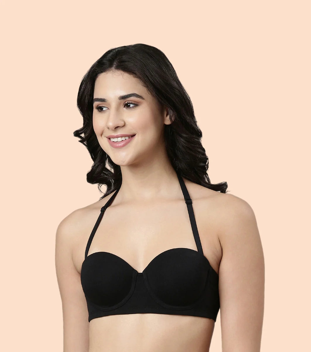 High Coverage Cotton Strapless Bra For No Spill Coverage