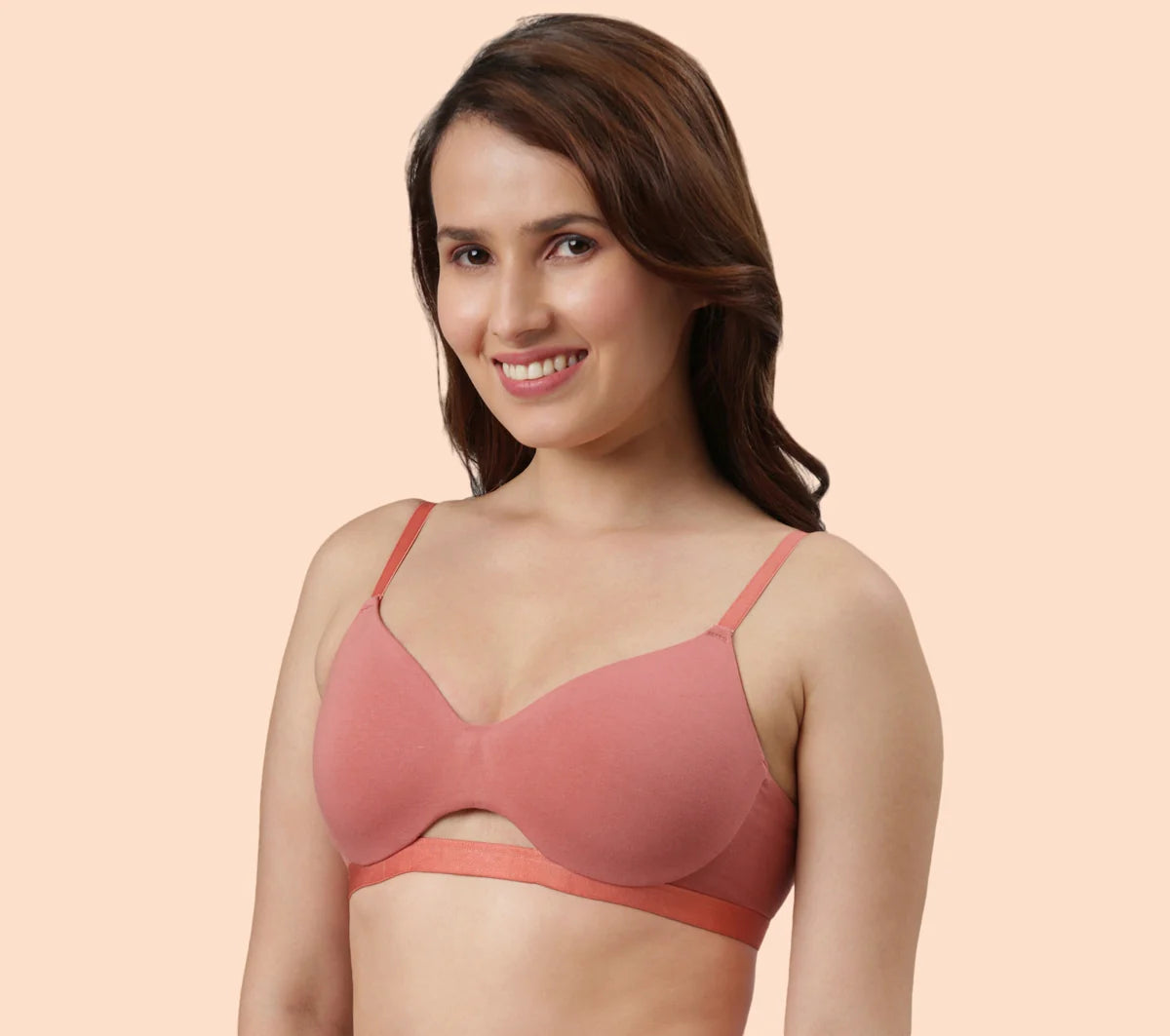 Neckline Cotton T-shirt Bra for Women