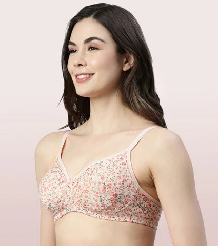 Side Support Shaper Stretch Cotton Everyday Bra For Women- High Coverage, Non Padded And Wirefree - Revello Print