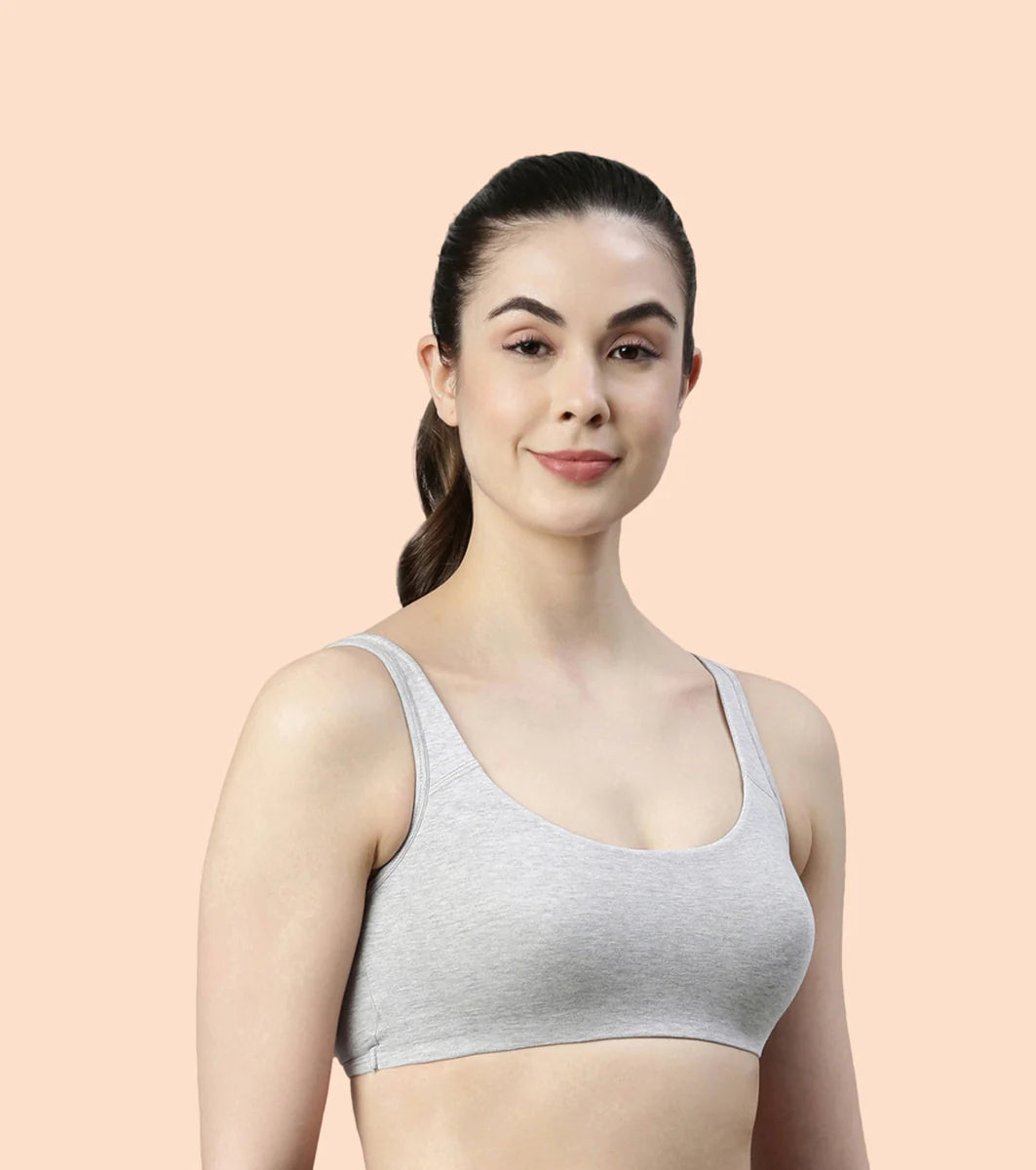 Non-Padded, Non-Wired, High-Coverage Bra