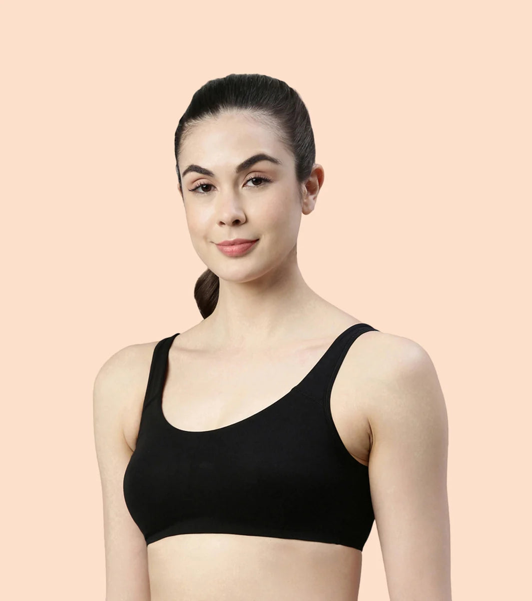 Non-Padded, Non-Wired, High-Coverage Bra