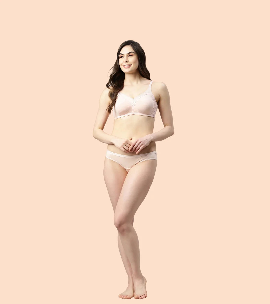 Full Support Stretch Cotton Bra for Women- Full Coverage, Non Padded and Wirefree