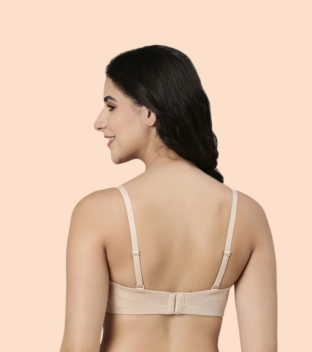 High Coverage Cotton Strapless Bra For No Spill Coverage