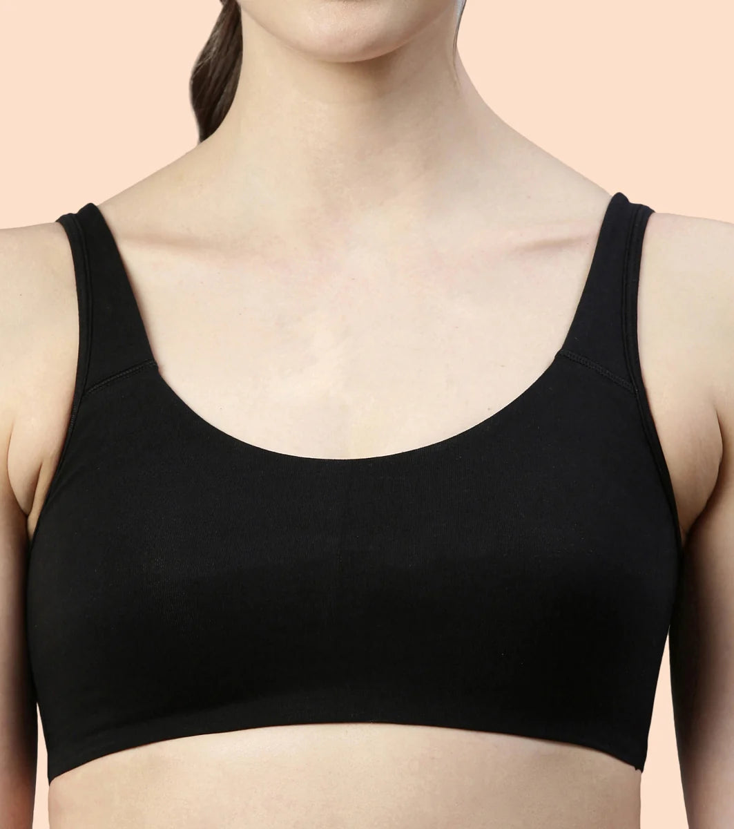 Non-Padded, Non-Wired, High-Coverage Bra