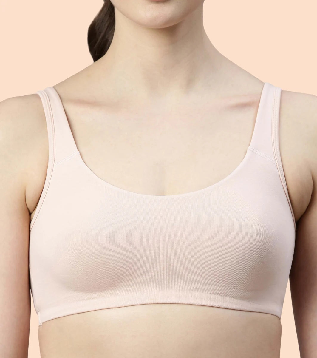 Non-Padded, Non-Wired, High-Coverage Bra