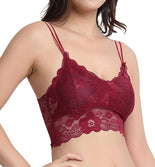 Women's Silky Net Lightly Padded Non-Wired Bralette Bra (lit-140)