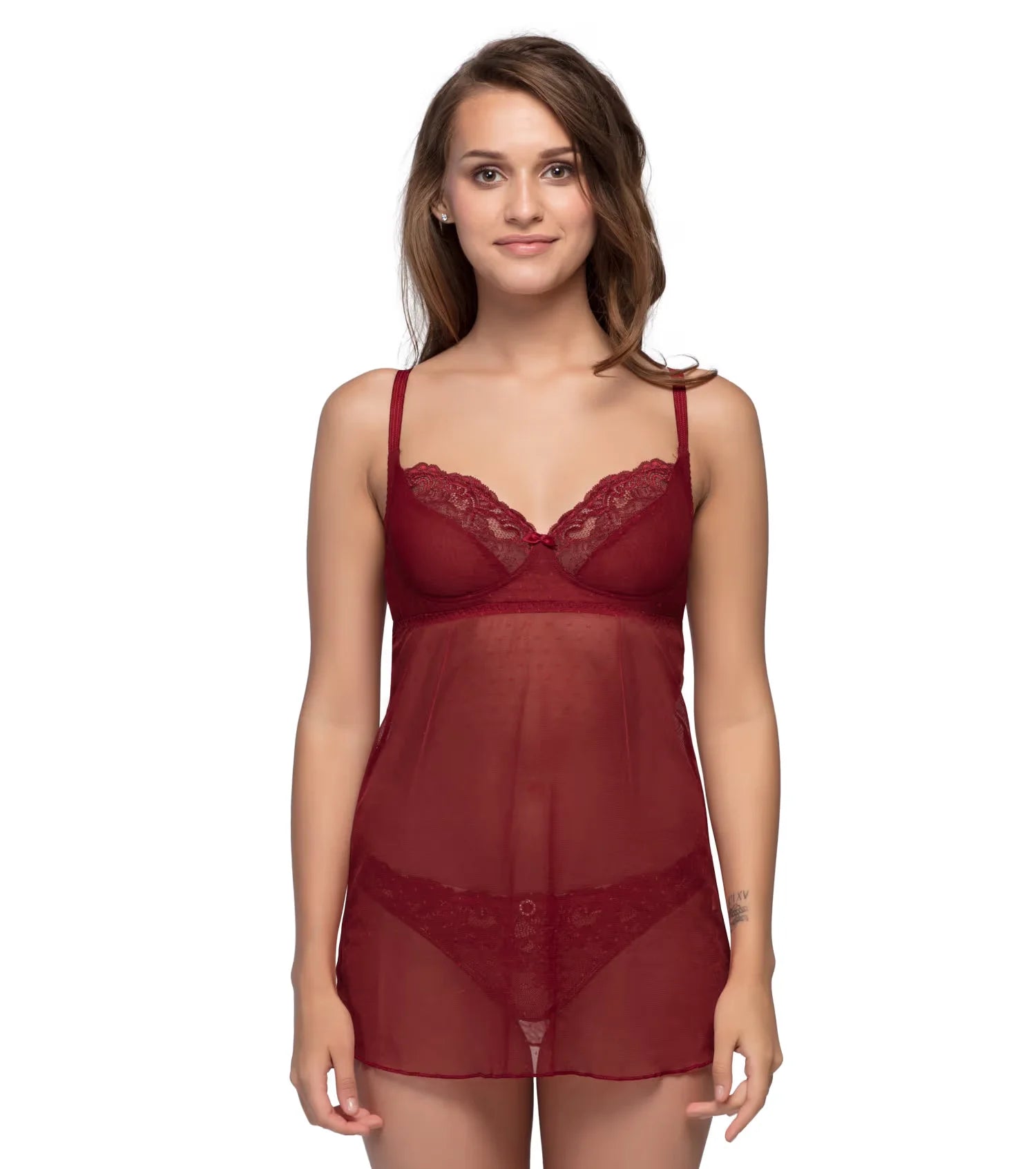 Lace Chemise - Red  N089