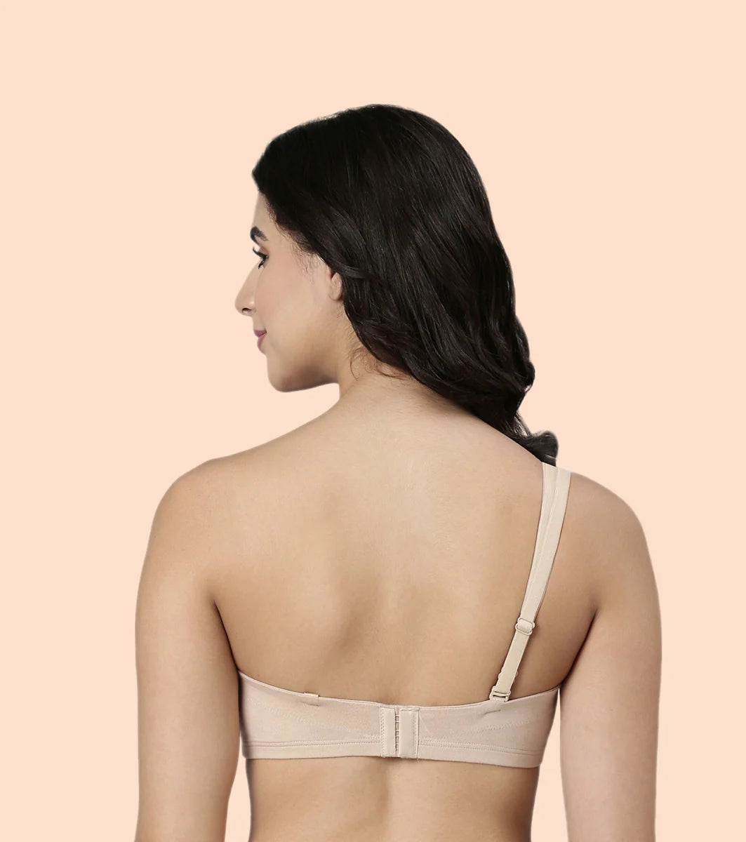 High Coverage Cotton Strapless Bra For No Spill Coverage