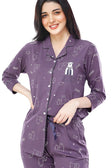 Cotton Heart Printed Night Suit Set Of Shirt & Pajama