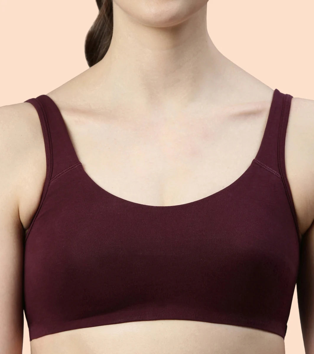 Non-Padded, Non-Wired, High-Coverage Bra