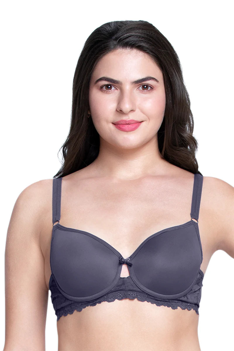 Stroppy Bliss Solid Padded wired Lace Bra