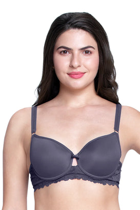 Stroppy Bliss Solid Padded wired Lace Bra