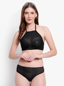 Black full coverage transparent bra - Litmee