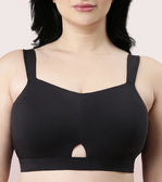 Cotton Full Support  BLACK Minimiser Bra For Women